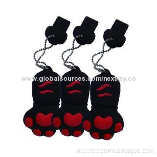 Silicone footprint USB flash drives, bulk cheap, hot plug-and-play function, 512MB to 32GB storage